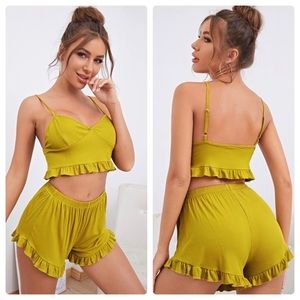 New Mustard Yellow Cami Top & Short Set
